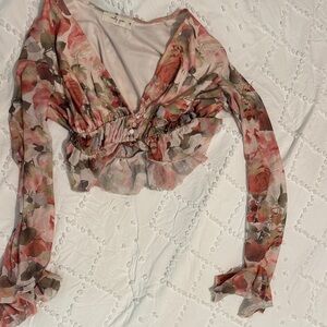 Elegant Floral Chiffon Blouse